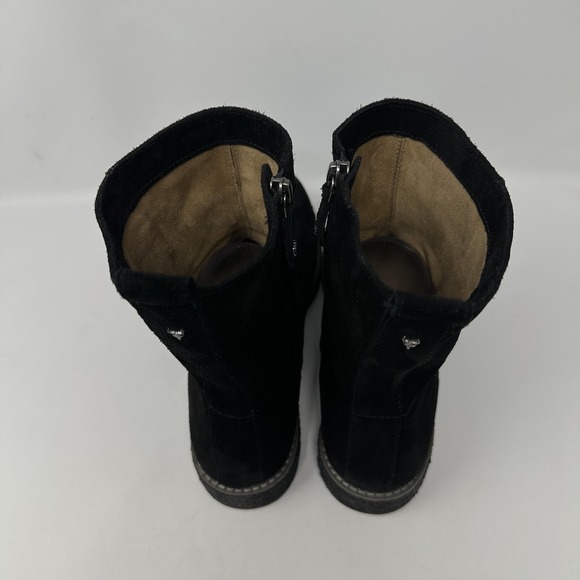 Trask Boots Womens Size 9 / 10 Black Suede Side Zip Ankle Booties Comfort - Picture 7 of 11